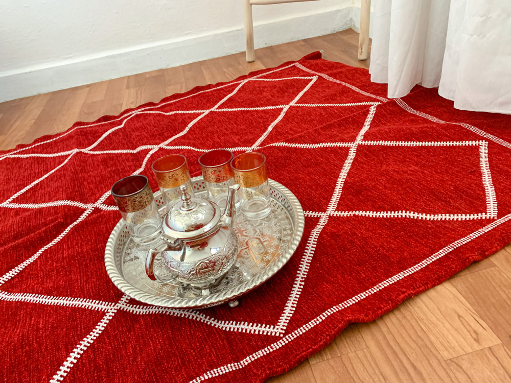 Ironisk Kontrakt Trække ud Moroccan Small Cactus Silk Rug,red Moroccan Flat Weave Carpet, Handwoven  Sabra Rug for floor – CasaVolka