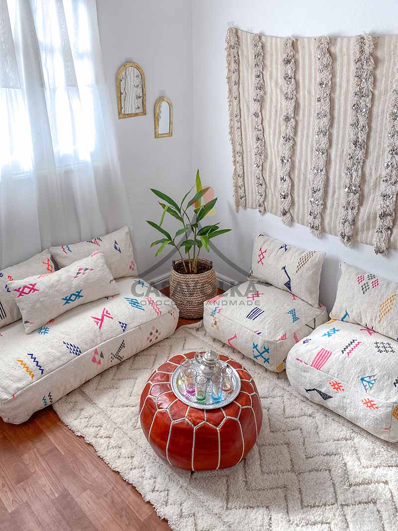 Moroccan Floor couch Floor Seating Unstuffed Complete set Long