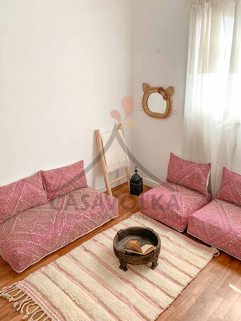 Moroccan Floor couch Floor Seating Unstuffed Complete set Long Floor  Cushion + Stuffing Zipped Pouches GHNASSA - CasaVolka