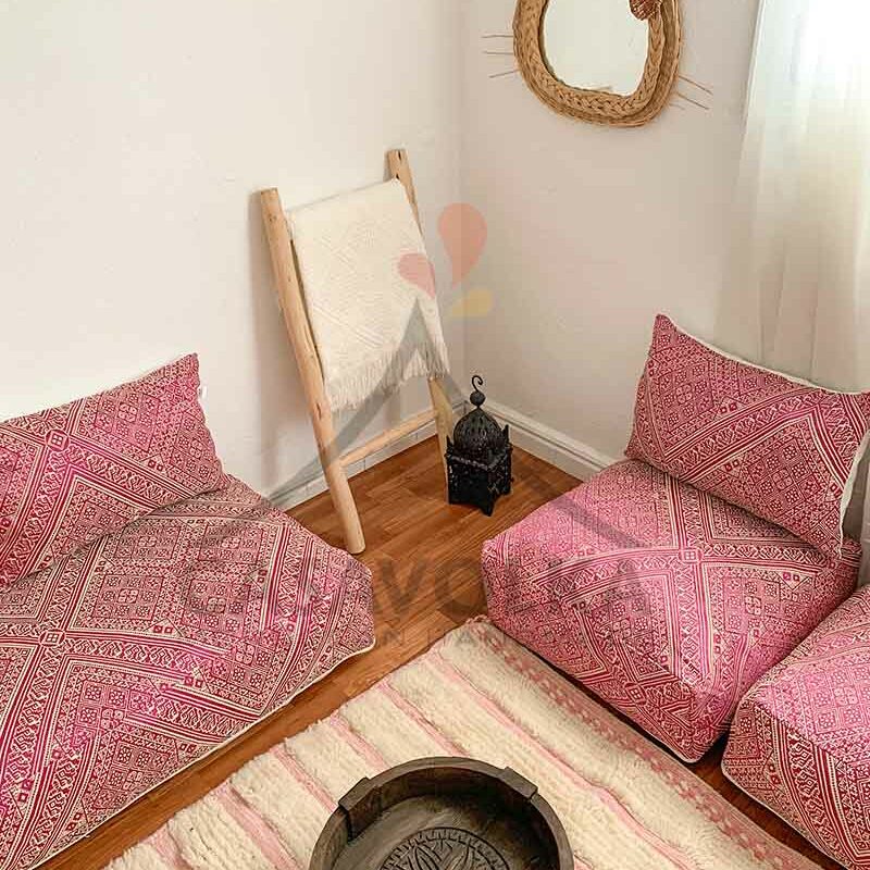 Moroccan Floor couch Floor Seating Unstuffed Complete set Long Floor  Cushion + Stuffing Zipped Pouches BLACK - CasaVolka